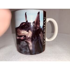 Doberman Pinscher Coffee Mug '93 Sally Klein Landmark Stock Exchange Description